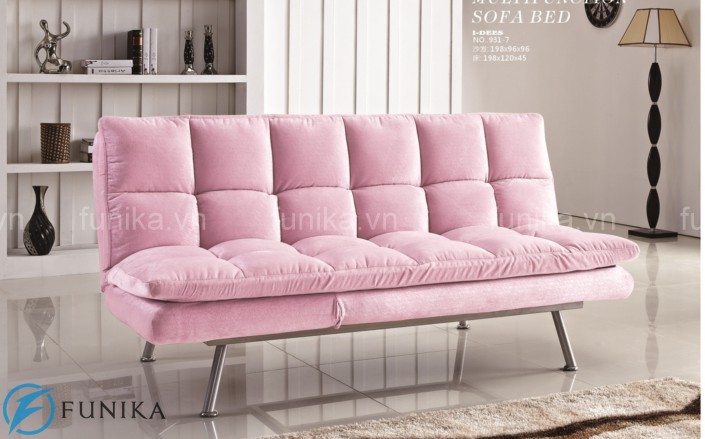 Mẫu sofa giường thông minh màu hồng trẻ trung và tinh tế
